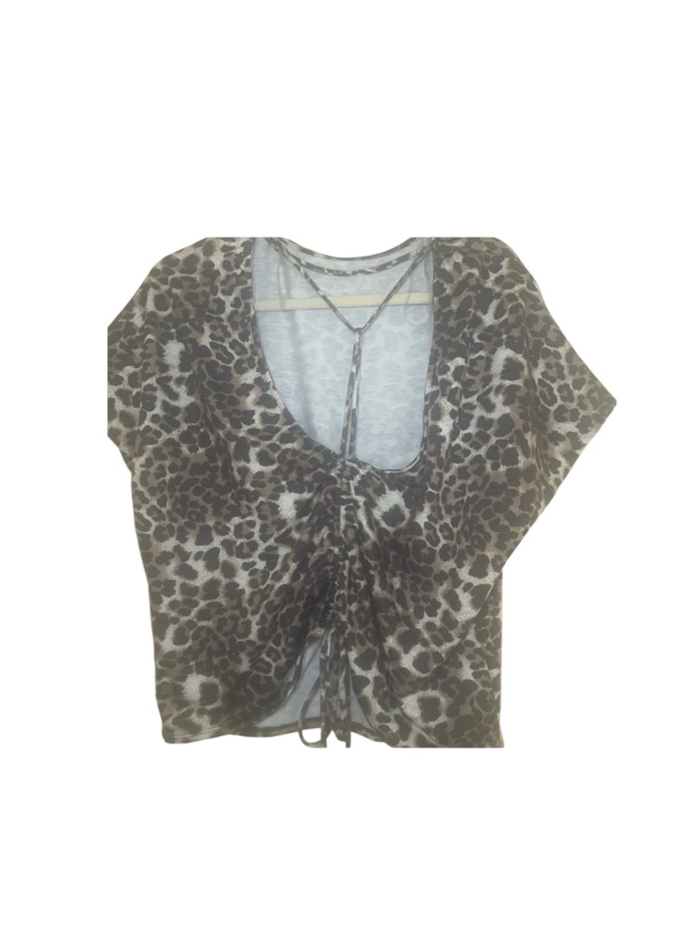 Peach Love Animal Print with Sexy Back Top Size M NWOT